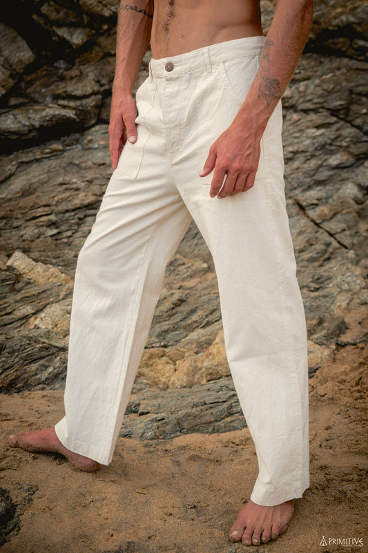 Linen and cotton straight pants in white - Loro Piana | Mytheresa